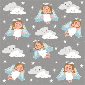 白色天使无缝背景矢量素材